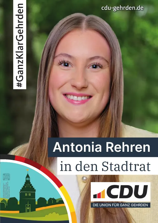 Kandidatenplakat von Antonia Rehren aus Lemmie für den Stadtrat.