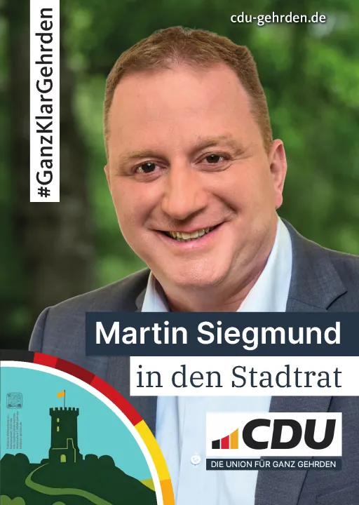 Kandidatenplakat von Martin Siegmund aus Lemmie für den Stadtrat.