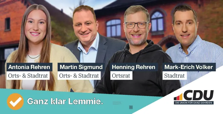 Kampagnenmotiv für Lemmie mit Antonia Rehren, Martin Sigmund, Henning Rehren und Mark-Erich Volker.