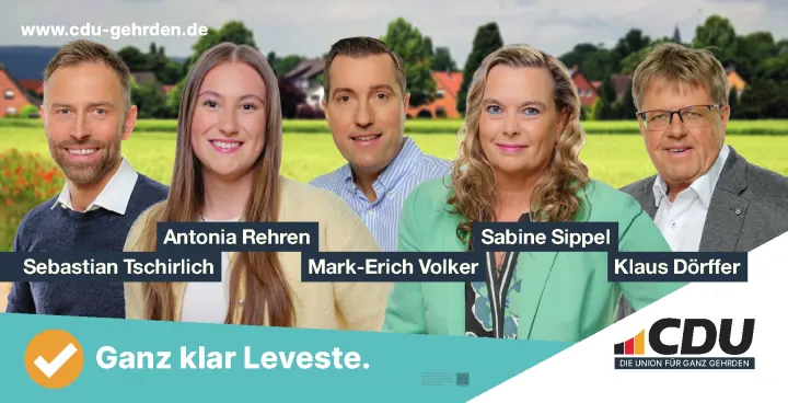 Kampagnenmotiv für Leveste mit Sebastian Tschirlich, Antonia Rehren, Mark-Erich Volker, Sabine Sippel und Klaus Dörffer.