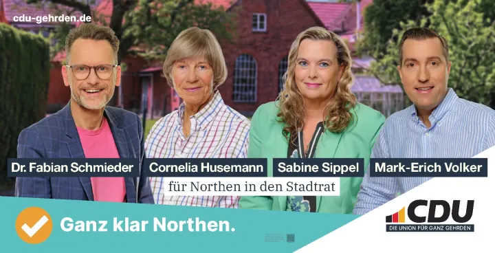 Kampagnenmotiv für Northen mit Fabian Schmieder, Cornelia Husemann, Sabine Sippel und Mark-Erich Volker.
