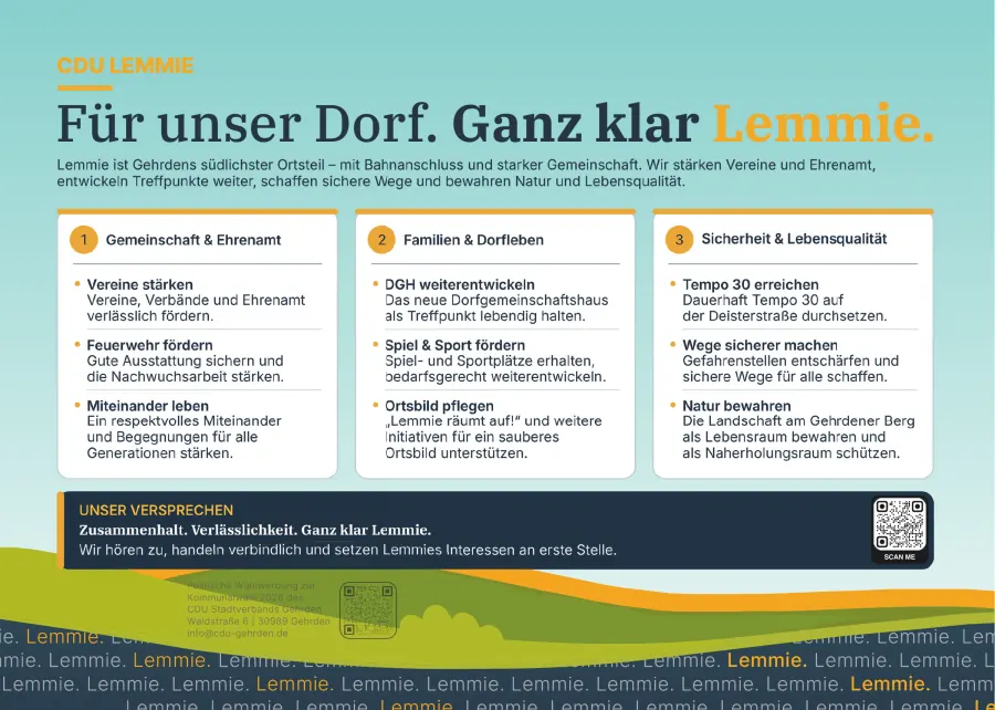 Rückseite des Ortsratsflyers für Lemmie.