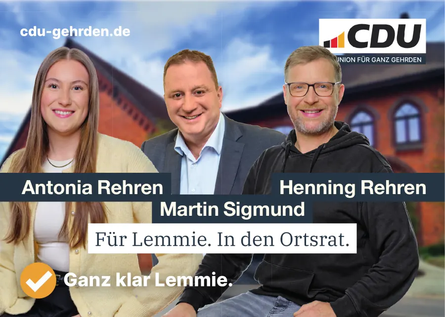 Vorderseite des Ortsratsflyers für Lemmie.