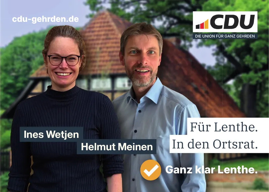 Vorderseite des Ortsratsflyers für Lenthe.