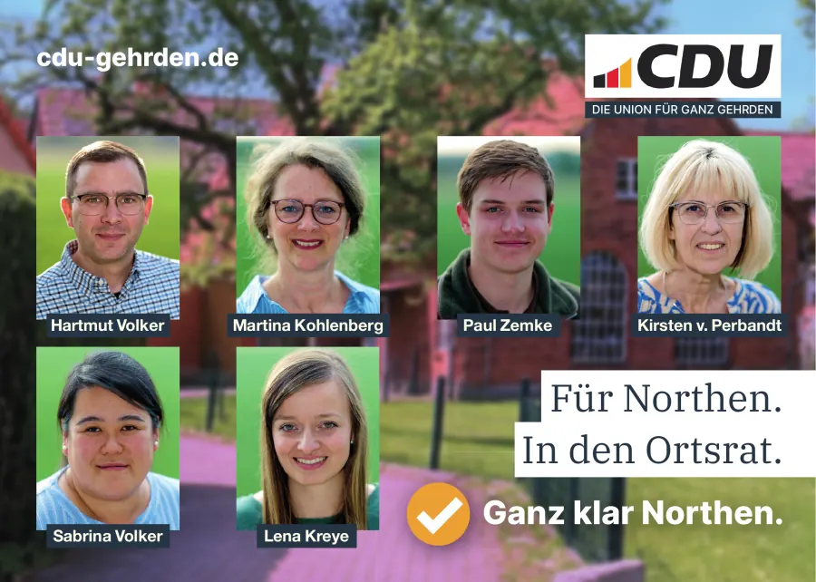 Vorderseite des Ortsratsflyers für Northen.